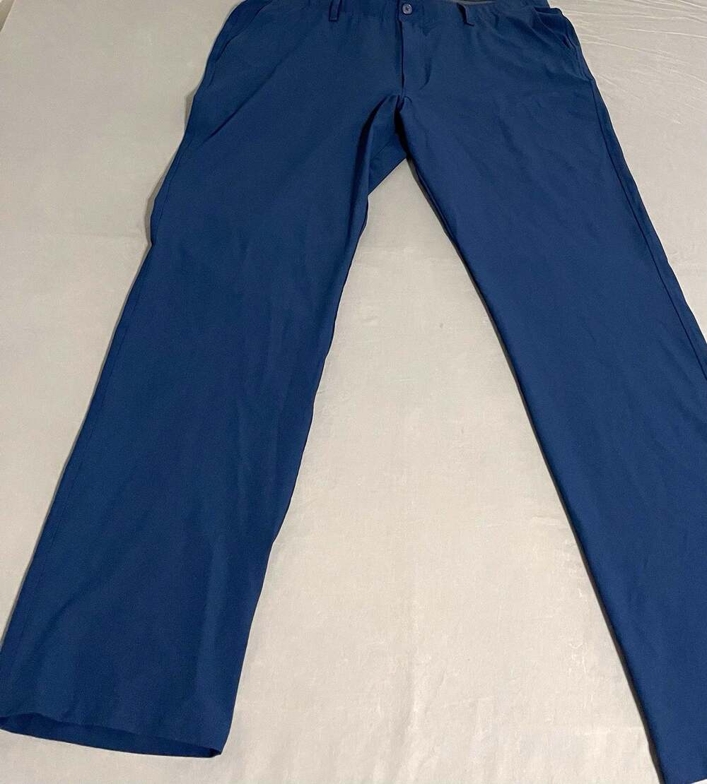 Under Armour Mens 42x36 Drive Golf Pants Blue Straight Leg Tech Storm 1364407